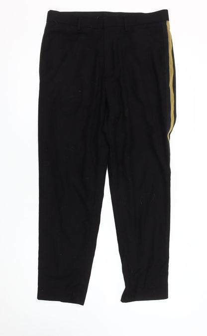 H&M Men's Black Regular Fit Trousers 33R