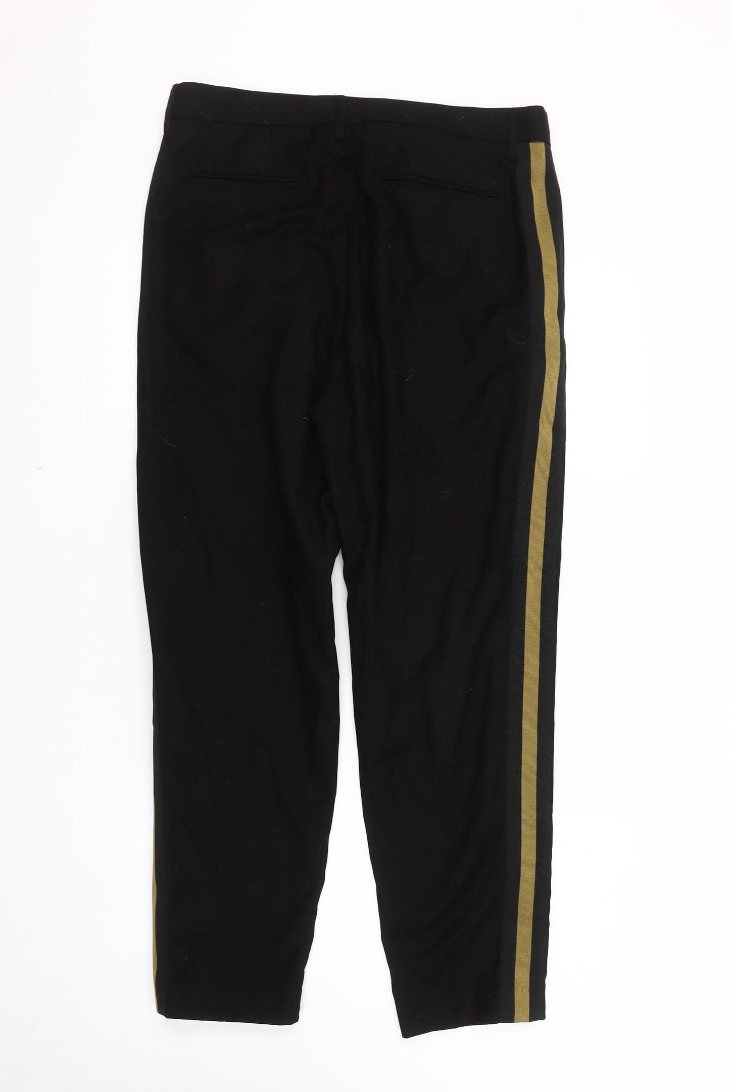 H&M Men's Black Regular Fit Trousers 33R