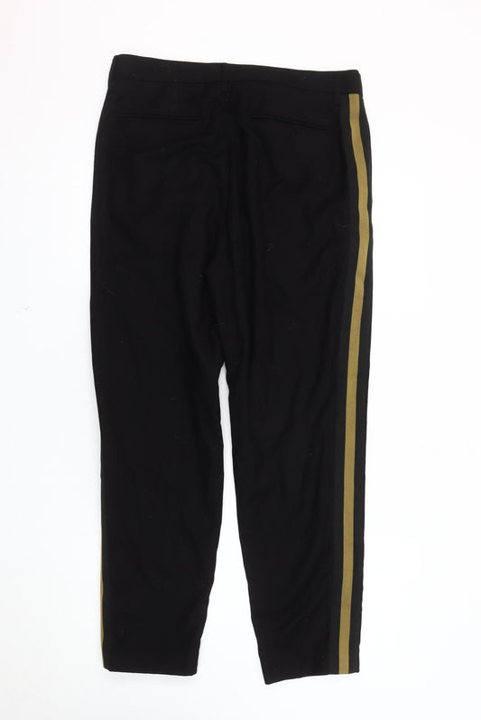 H&M Men's Black Regular Fit Trousers 33R