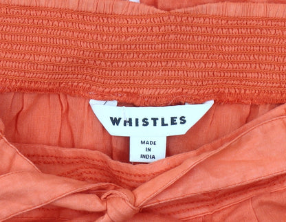 Whistles Women's Orange Wide-Leg Trousers XS