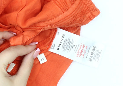 Whistles Women's Orange Wide-Leg Trousers XS