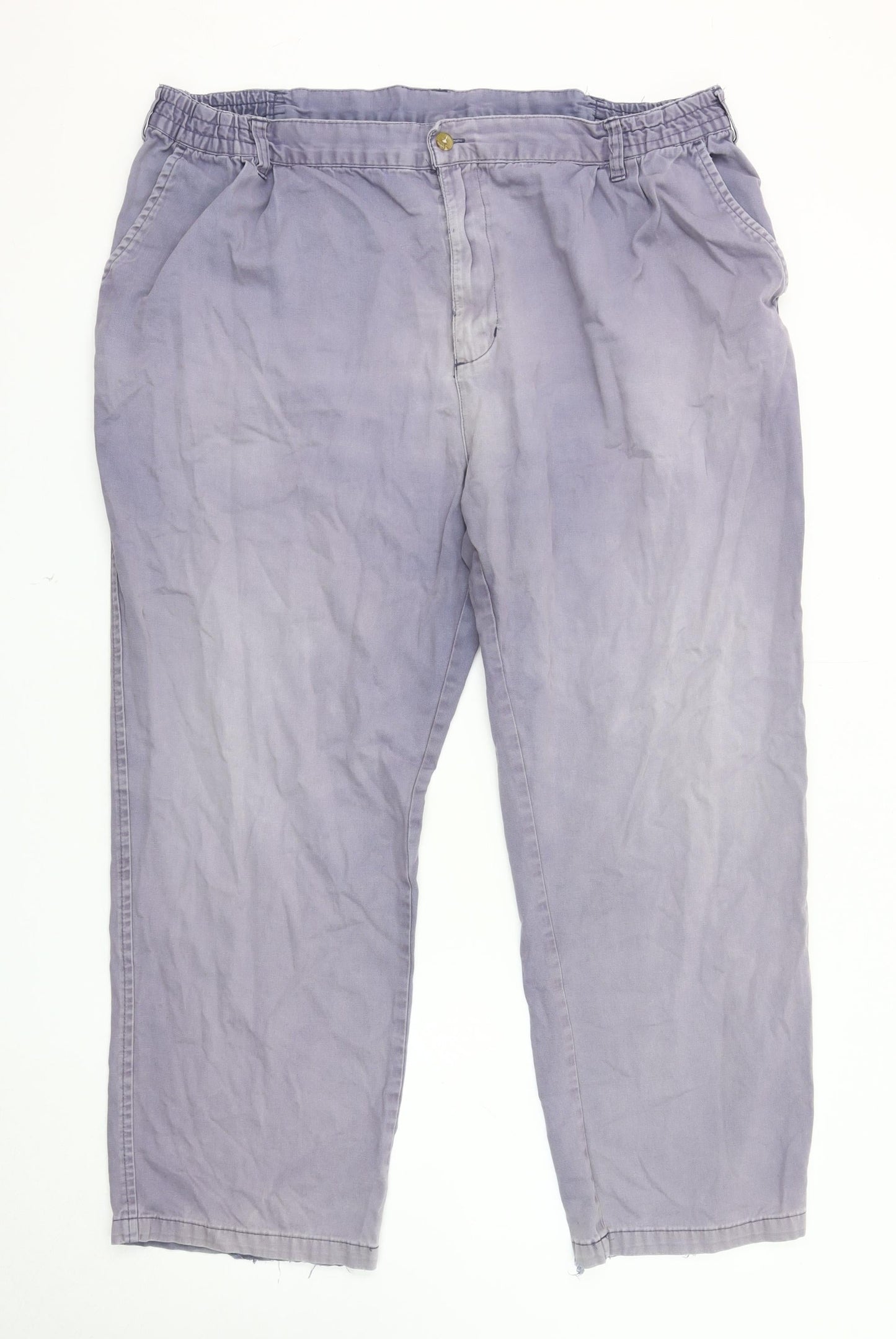 Mens UK Size 44 Cotton Traders Regular Fit Casual Purple Trousers