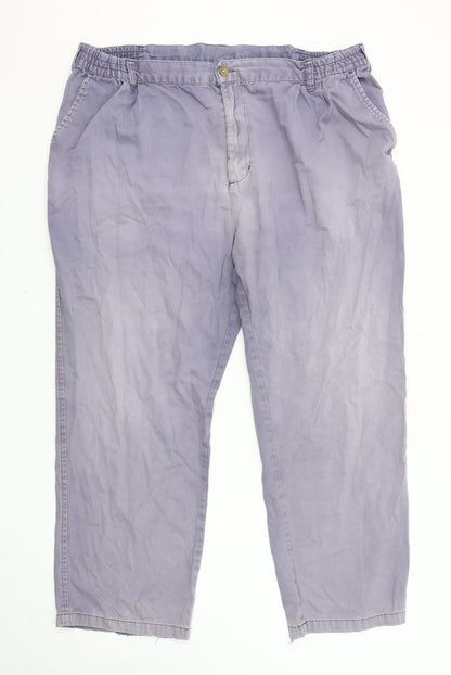 Mens UK Size 44 Cotton Traders Regular Fit Casual Purple Trousers