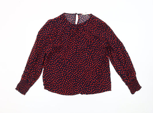 hush Women's Red Geometric Blouse, Size 12