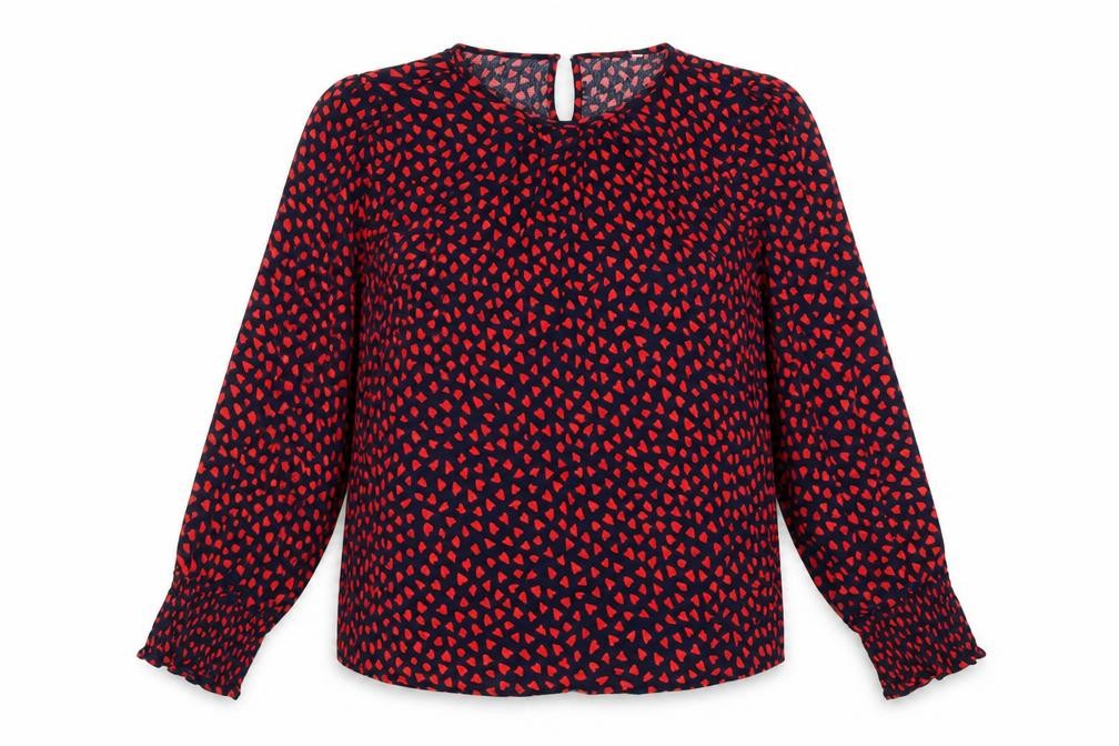 Womens UK Size 12 Hush Red Basic Blouse