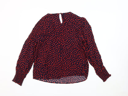 hush Women's Red Geometric Blouse, Size 12