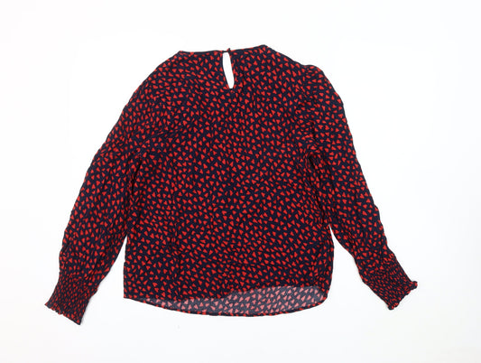 hush Women's Red Geometric Blouse, Size 12