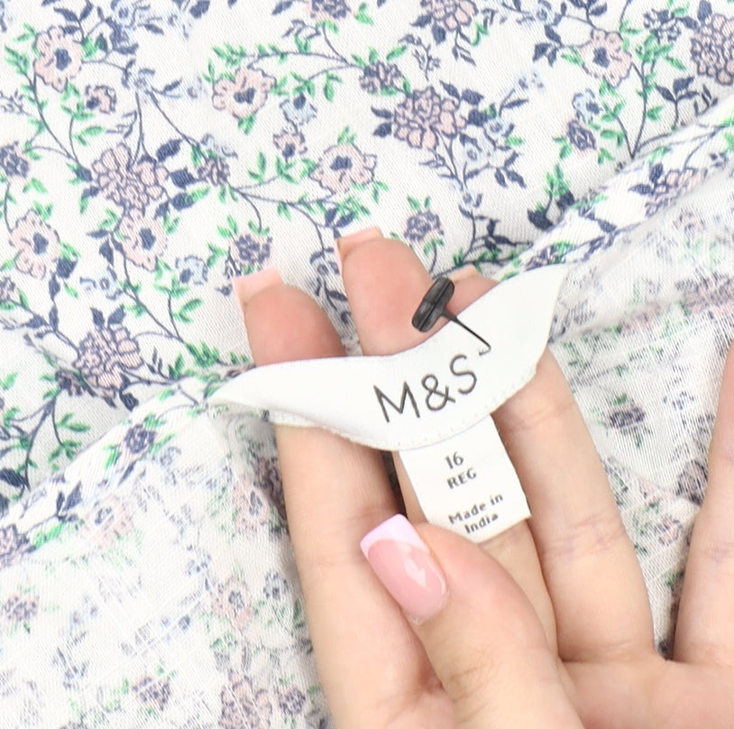 Womens UK Size 16 Marks and Spencer Multicoloured Basic Blouse