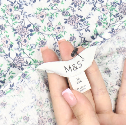Womens UK Size 16 Marks and Spencer Multicoloured Basic Blouse