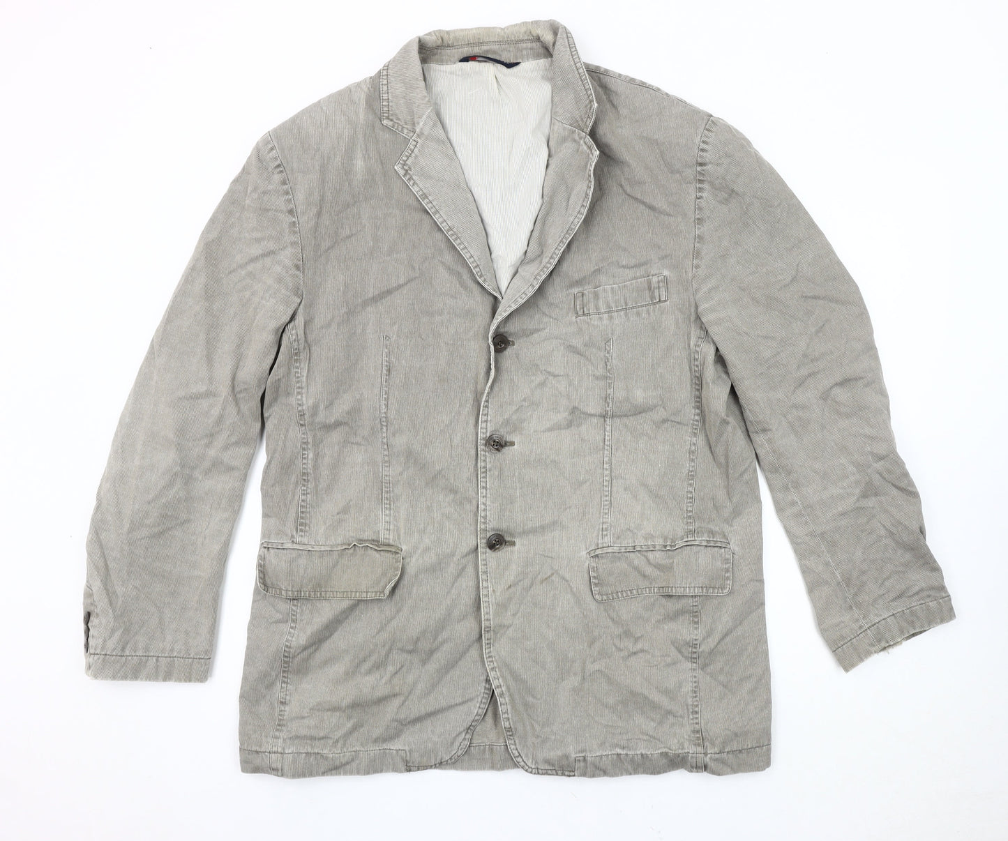 Marks & Spencer Men's Grey Cotton Blazer - Large 41-43"