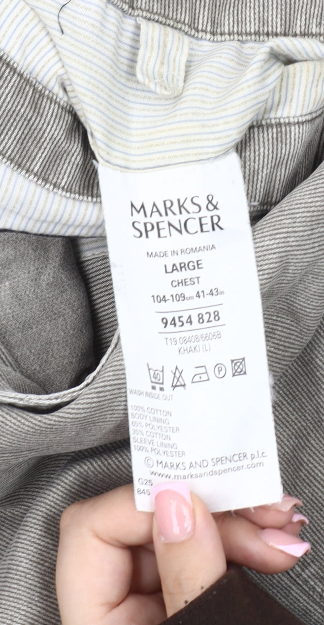 Marks & Spencer Men's Grey Cotton Blazer - Large 41-43"