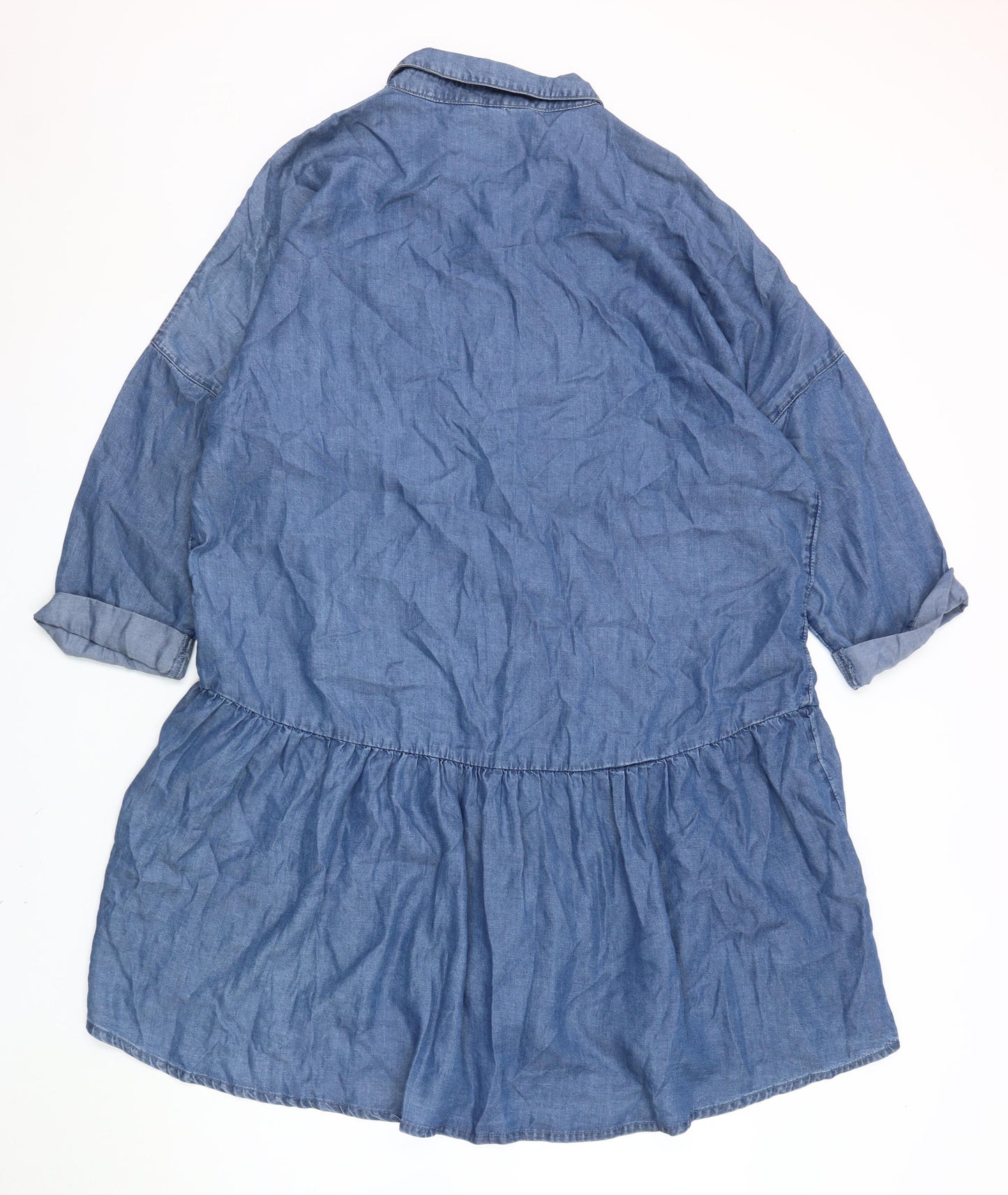 New Look Women’s Blue Shirt Dress Size 18 Chambray Casual
