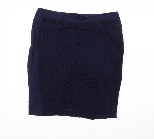 Autograph Women's Blue Knee Length Pencil Skirt Size 14