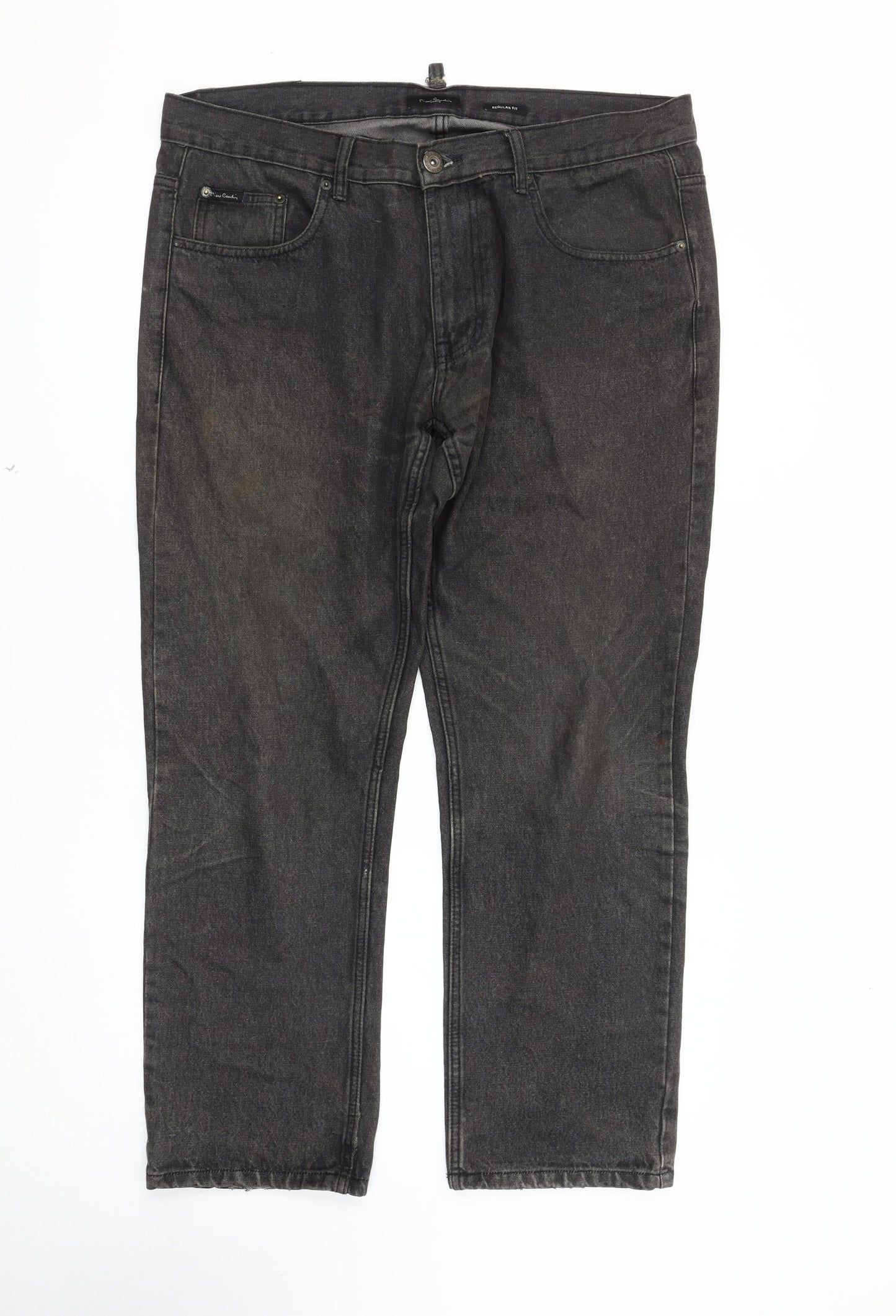 Mens UK Size 38S Pierre Cardin Regular Fit Straight Black Jeans