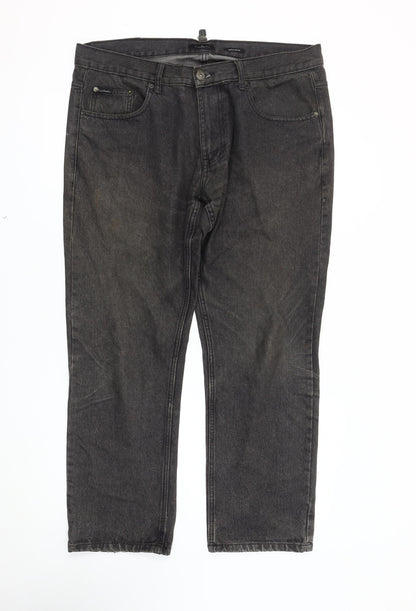 Mens UK Size 38S Pierre Cardin Regular Fit Straight Black Jeans
