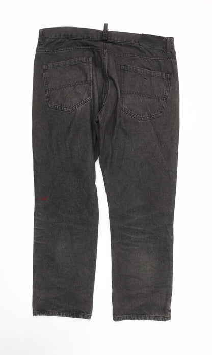 Mens UK Size 38S Pierre Cardin Regular Fit Straight Black Jeans