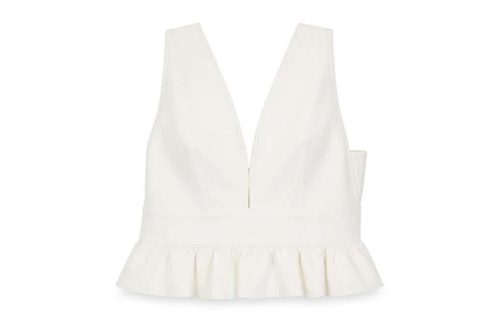 Womens UK Size 6 River Island Ivory Cropped Blouse
