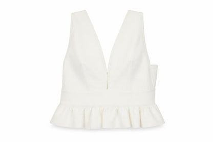 Womens UK Size 6 River Island Ivory Cropped Blouse