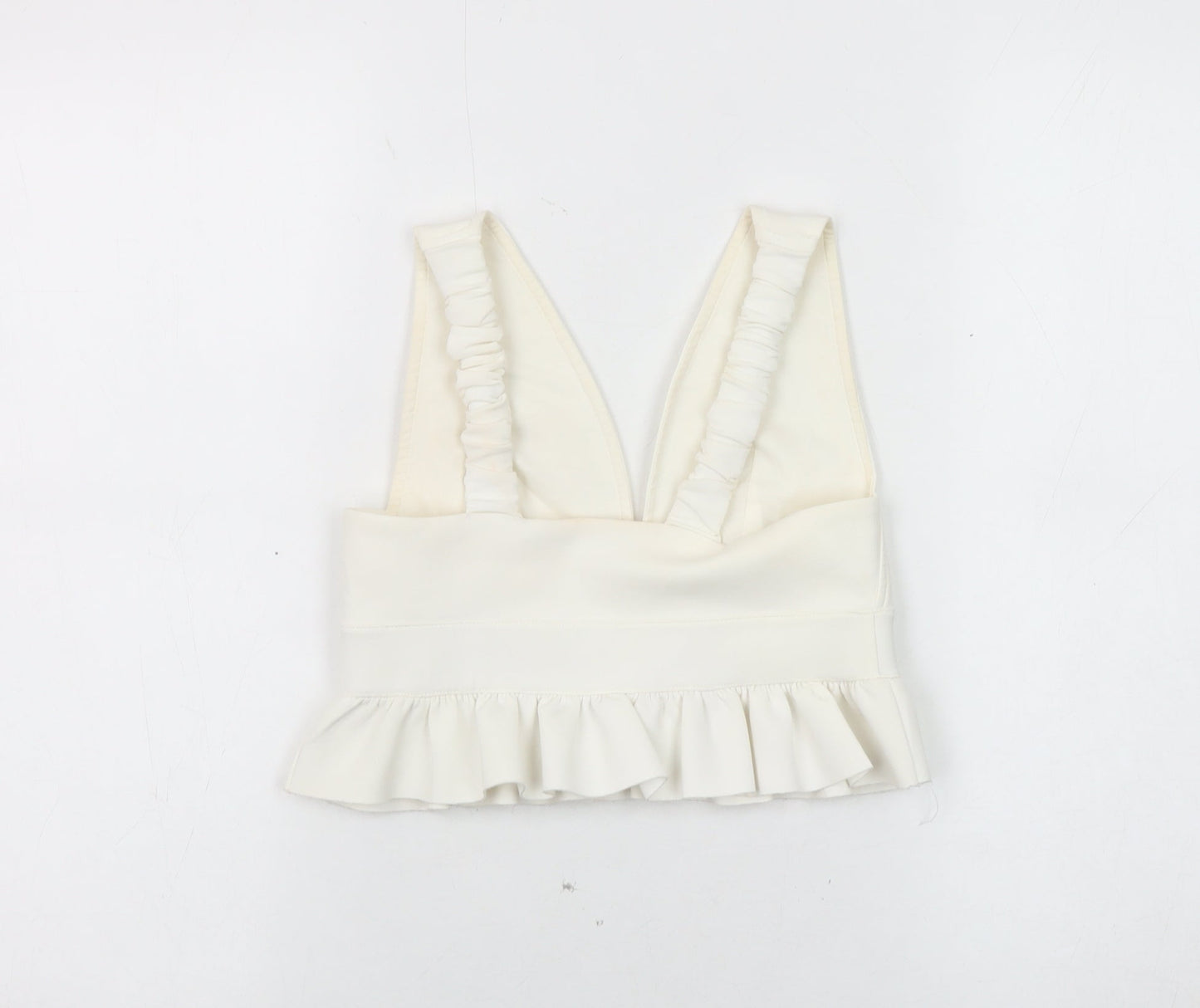 Womens UK Size 6 River Island Ivory Cropped Blouse