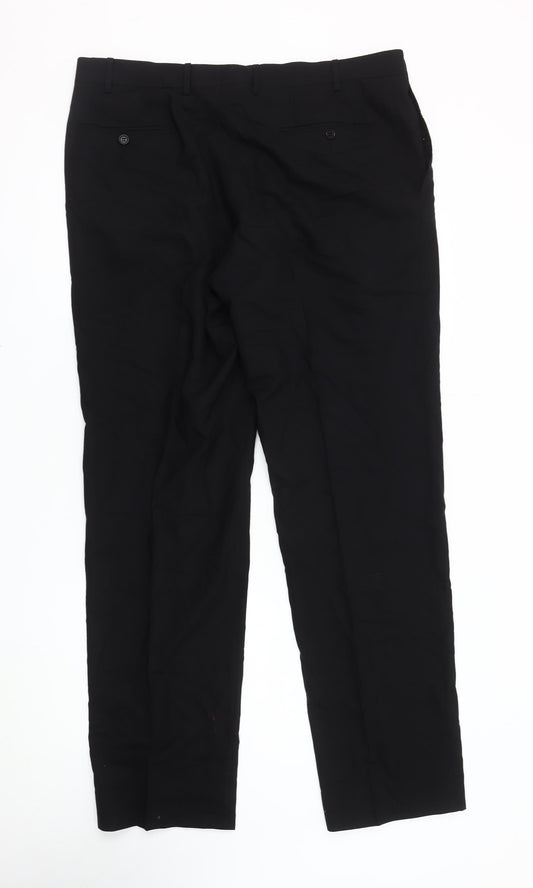 Bruno Men's Black Trousers Size 52 Wool Blend