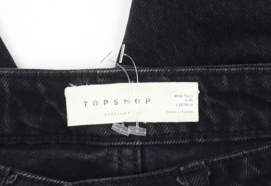 Unisex Adultss UK Size 30 Topshop  Straight Black Jeans