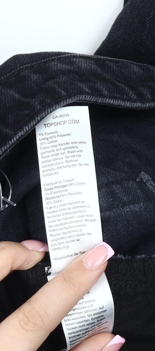 Unisex Adultss UK Size 30 Topshop  Straight Black Jeans