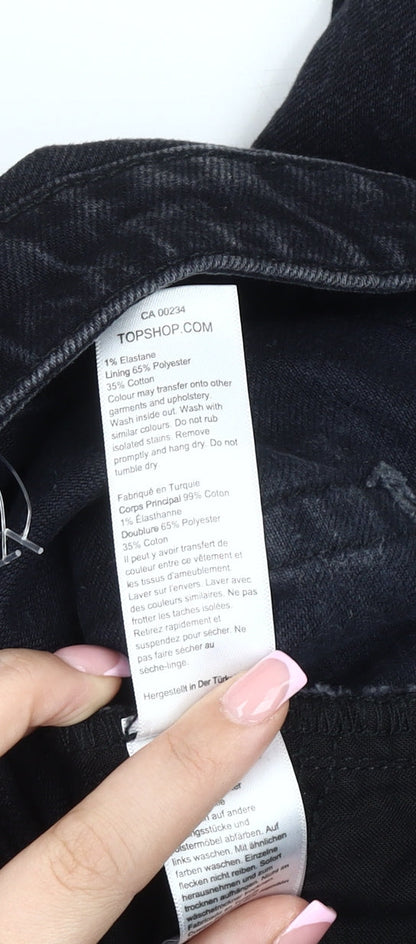 Unisex Adultss UK Size 30 Topshop  Straight Black Jeans