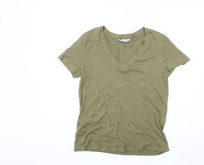Womens UK Size S MNG Basics Green Basic T-Shirt