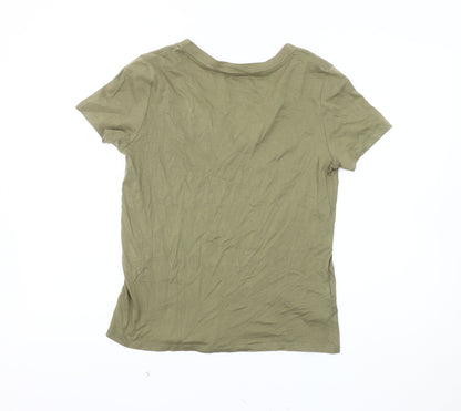 Womens UK Size S MNG Basics Green Basic T-Shirt