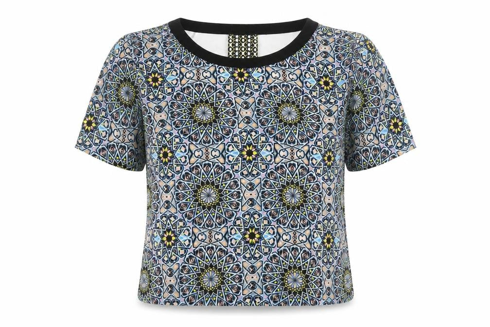 Womens UK Size 12 Warehouse Multicoloured Ringer Blouse