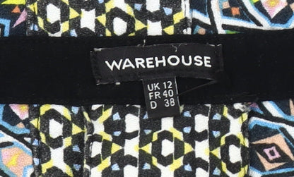 Womens UK Size 12 Warehouse Multicoloured Ringer Blouse