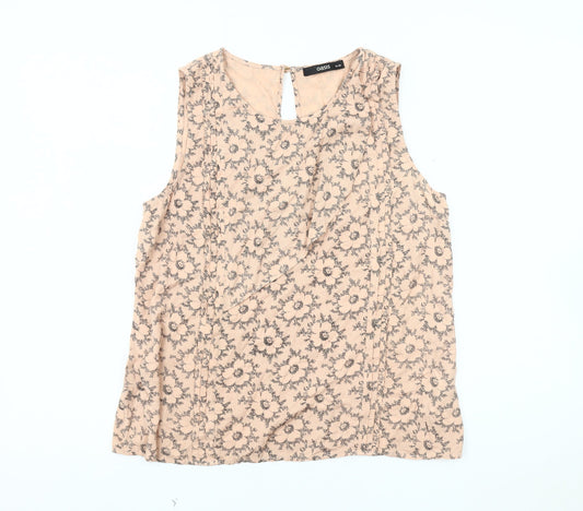 Womens UK Size 10 Oasis Beige Basic Blouse
