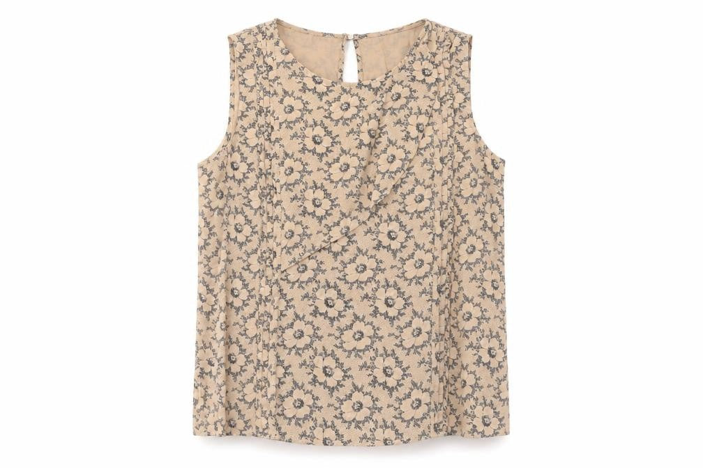 Womens UK Size 10 Oasis Beige Basic Blouse