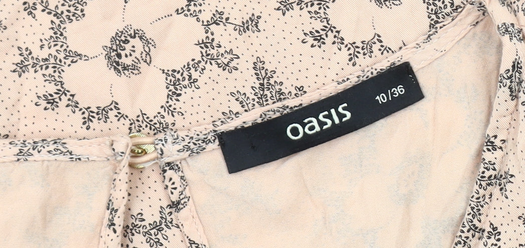 Womens UK Size 10 Oasis Beige Basic Blouse
