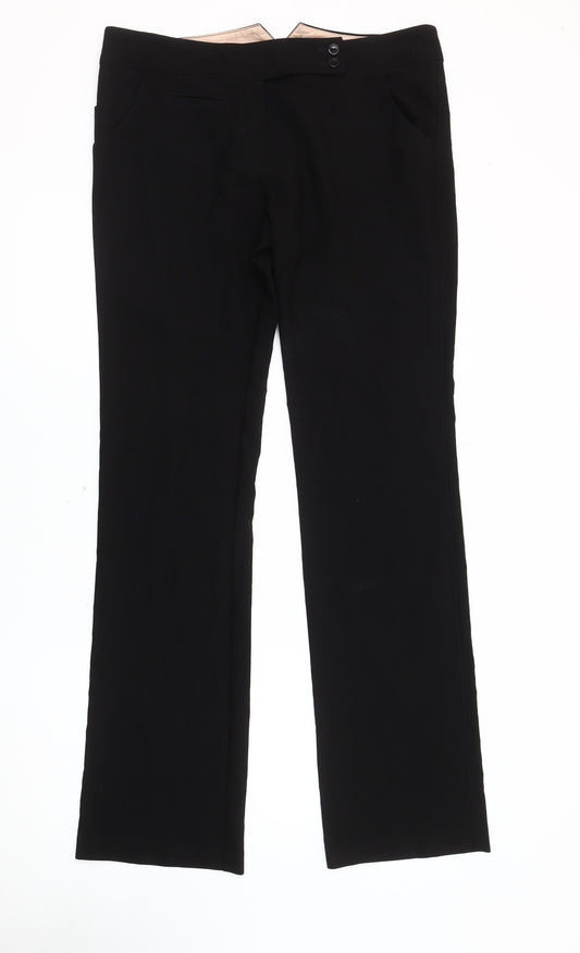 Topshop Black Straight Trousers - Women's Size 14