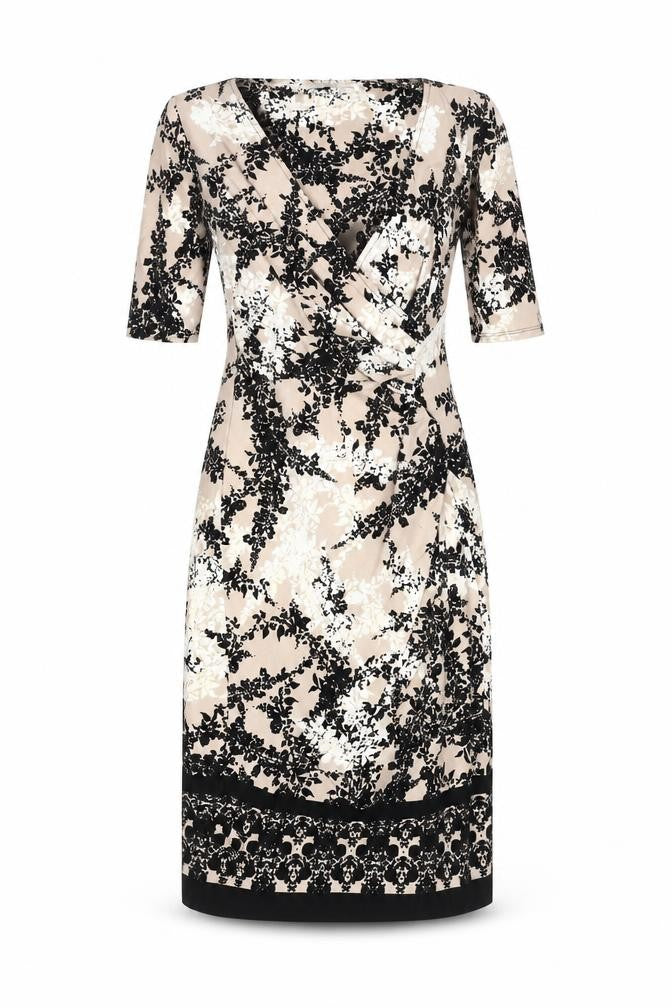 Marks and Spencer Women's Beige Floral Dress Size 10
