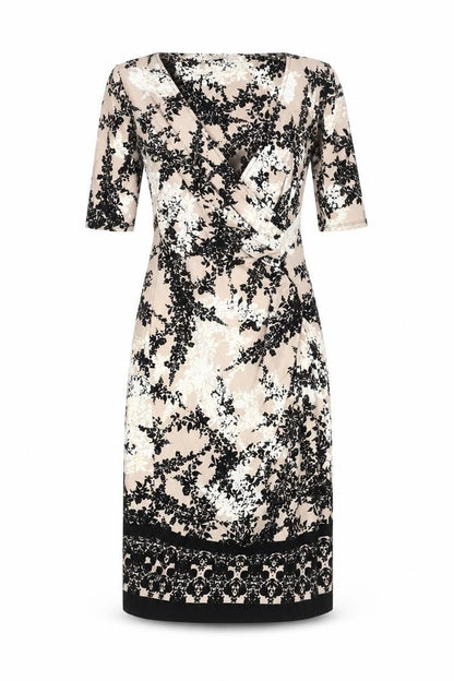 Marks and Spencer Women's Beige Floral Dress Size 10