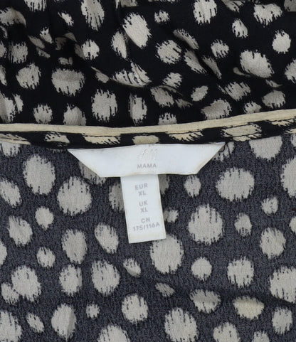 H&M Women's Black Polka Dot Maternity Dress XL
