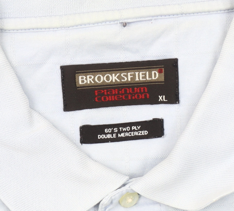Brooksfield Men's Blue XL Polo Shirt