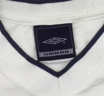 Umbro Men’s White Cotton V-Neck T-Shirt M
