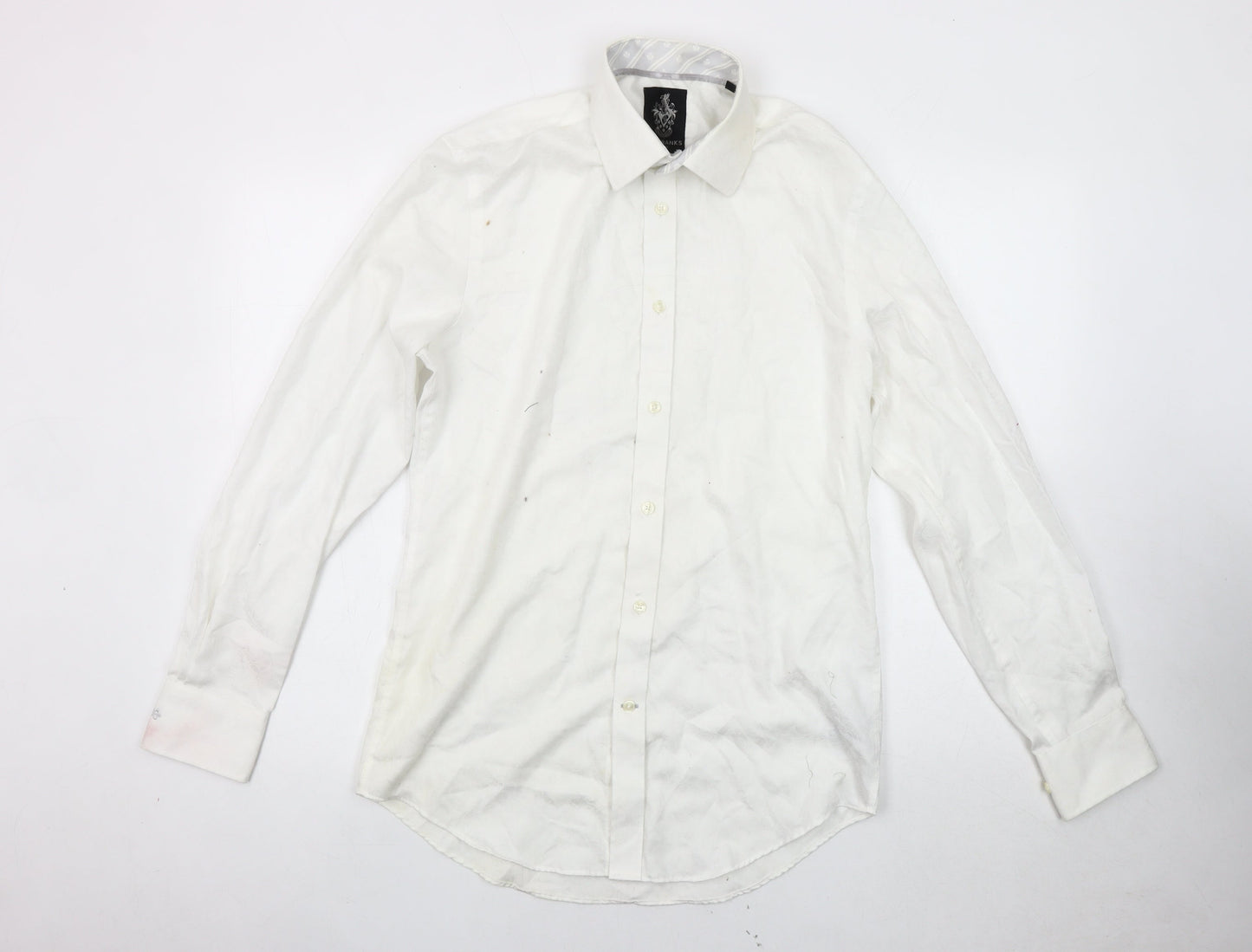 Jeff Banks Men's White Slim Fit Button-Up Shirt 15
