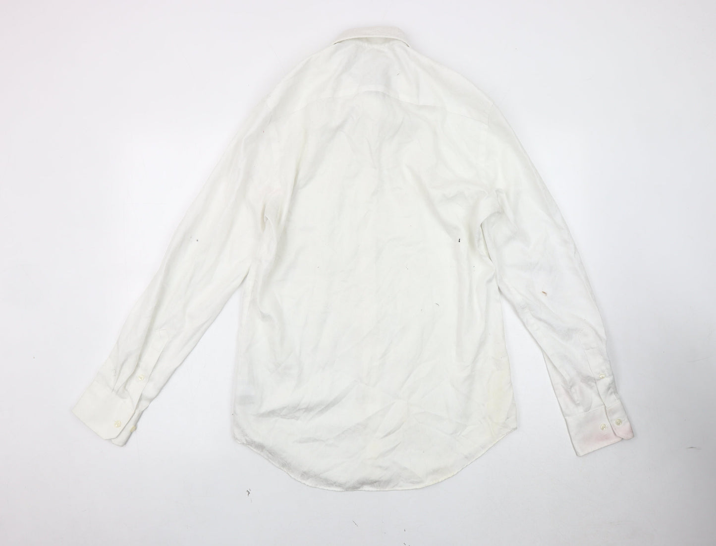Jeff Banks Men's White Slim Fit Button-Up Shirt 15