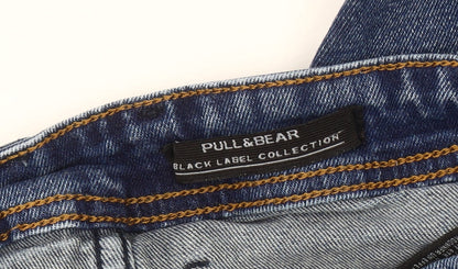 Pull & Bear Women Blue Distressed Straight Jeans