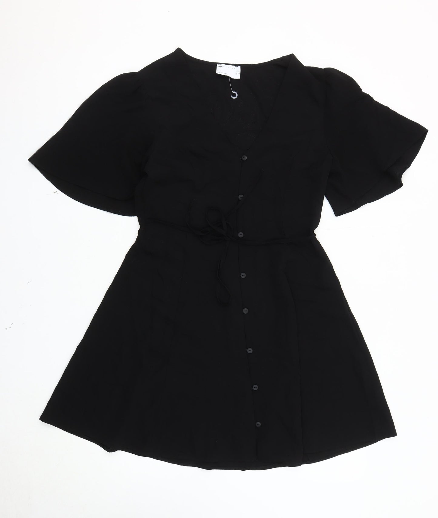 ASOS DESIGN Black Women's Dress Size 10 V-Neck