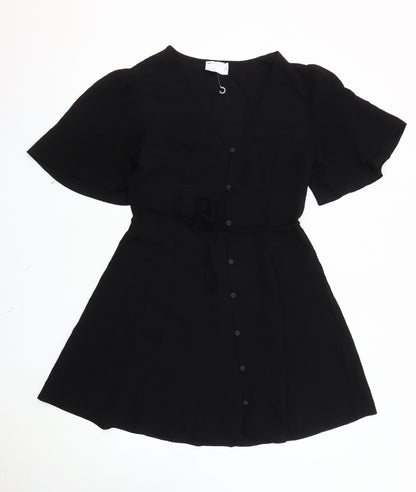 ASOS DESIGN Black Women's Dress Size 10 V-Neck