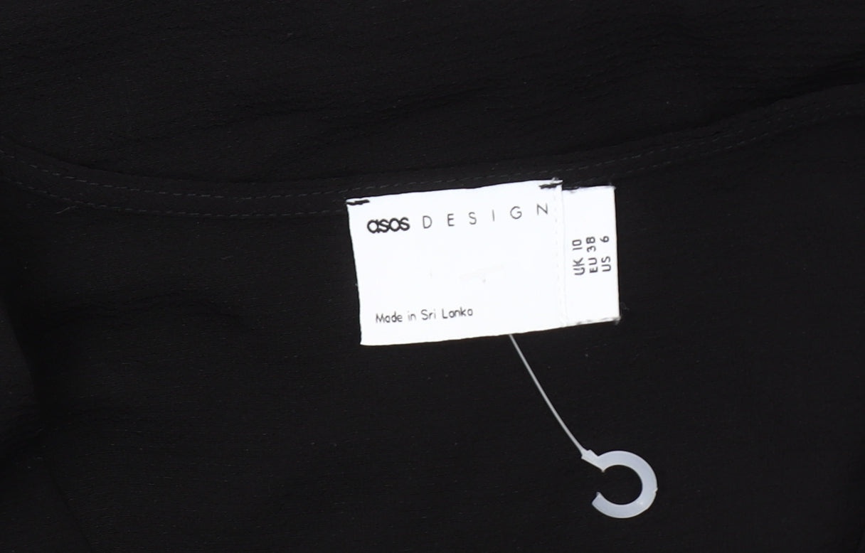 ASOS DESIGN Black Women's Dress Size 10 V-Neck