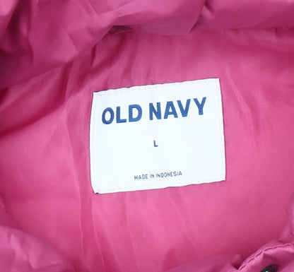 Old Navy Women's Pink Puffer Waistcoat, Size L, Casual
