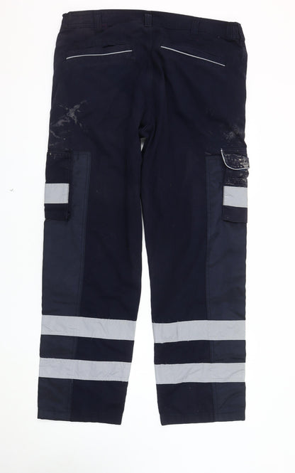 Rokwear Men's Blue Cargo Work Trousers Size 38R