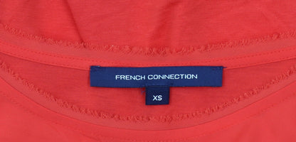 Womens UK Size XS French Connection Red Basic T-Shirt