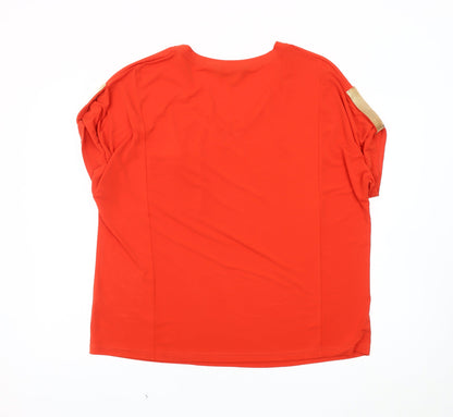 Womens UK Size 18 Joanna Hope Orange Basic T-Shirt